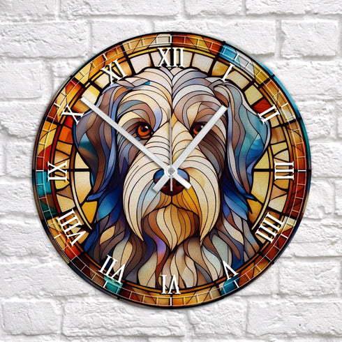 Bearded Collie Suncatcher Effect Clock